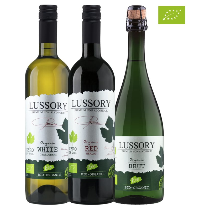 pack vinos sin alcohol orgánicos Lussory Organic