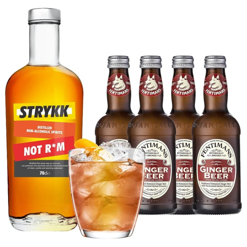 tempesta negra coctel amb rom sense alcohol i ginger beer
