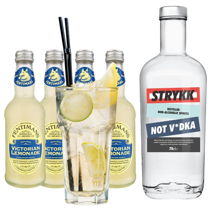 vodka lemon coctel con vodka sin alcohol y limonada