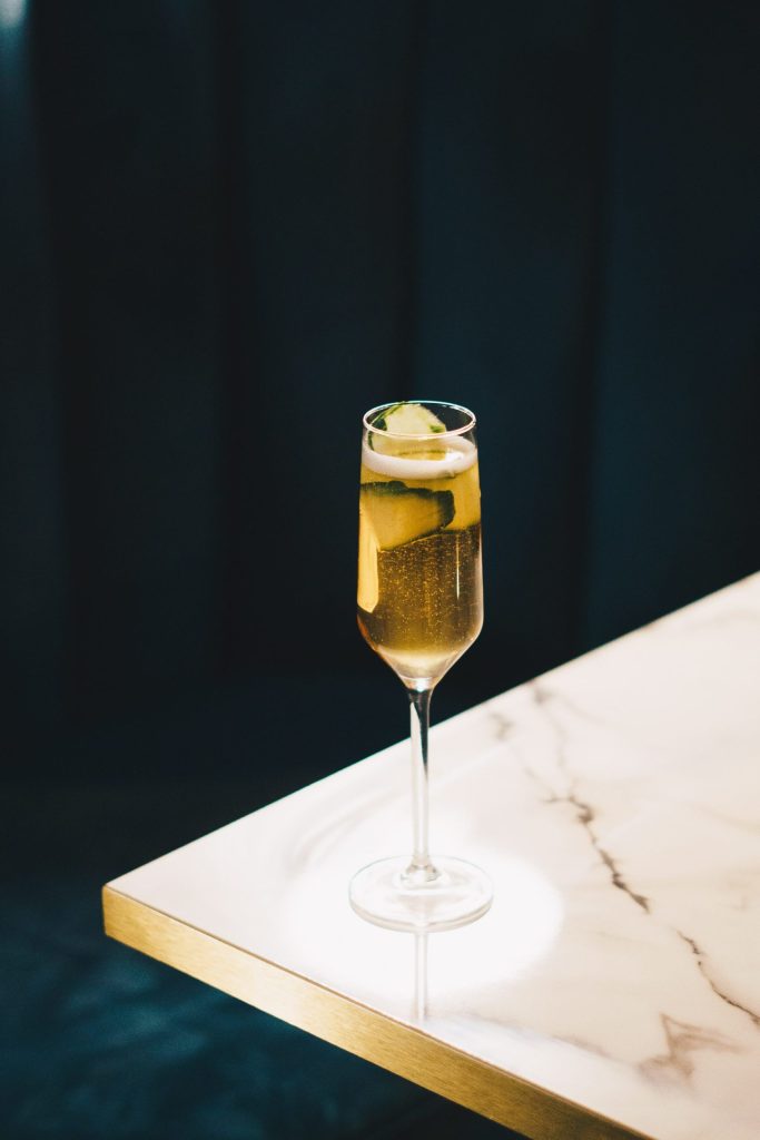 glass of alcohol-free sparkling wine
