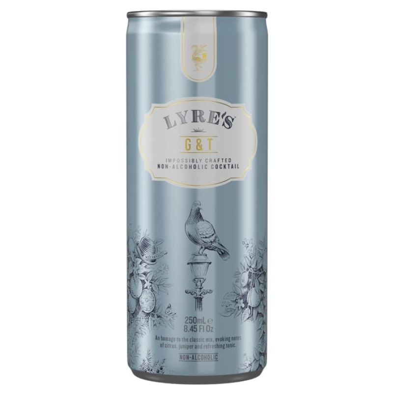 alcohol-free gin and tonic Lyre's g & t cocktail ready to drink